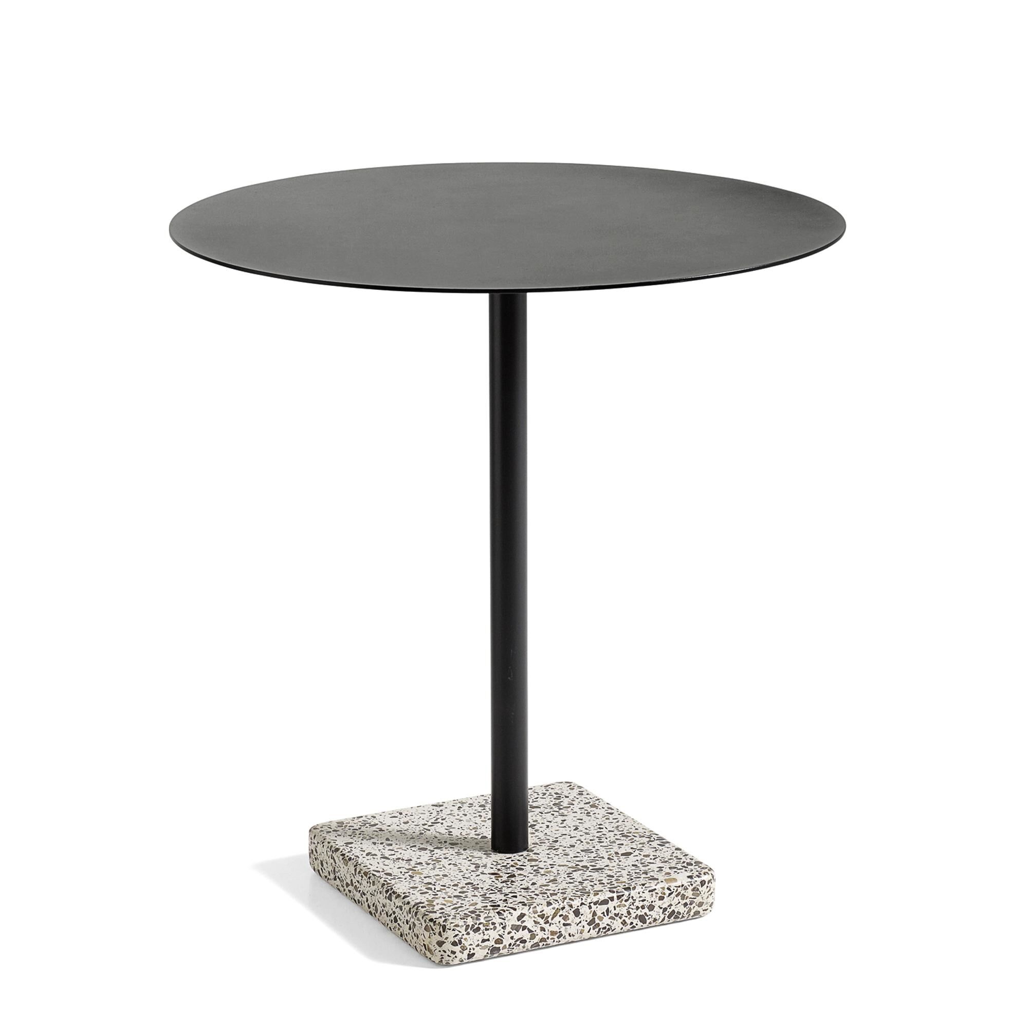 Terrazzo Outdoor Cafétisch Ø70 Anthrazit/ Grau Terrazzo
