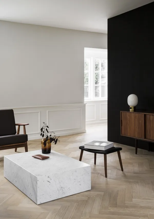 Plinth Coffee Table Low Carrara Marble