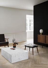 Plinth Couchtisch Niedrig Carrara Marmor