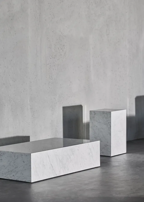 Plinth Coffee Table Low Carrara Marble
