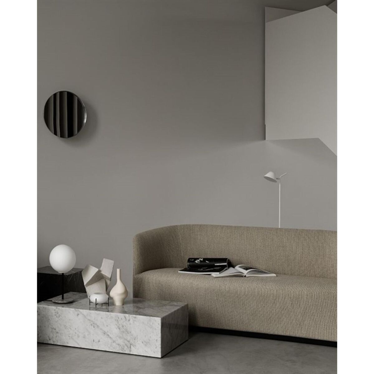 Plinth Couchtisch Niedrig Carrara Marmor