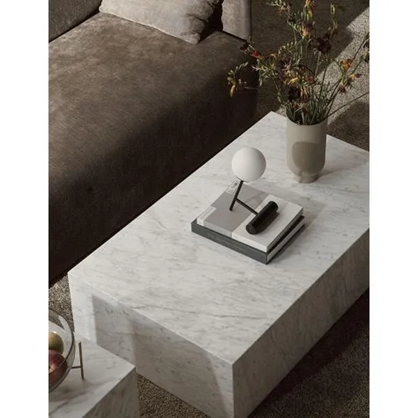 Plinth Coffee Table Low Carrara Marble