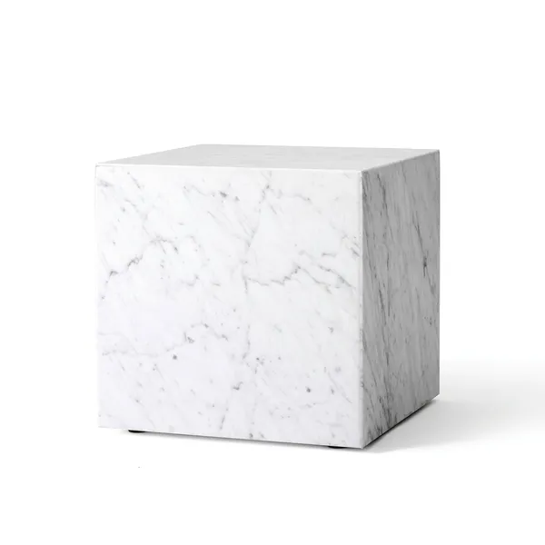 Plinth Soffbord Kubisk Carrara Marmor