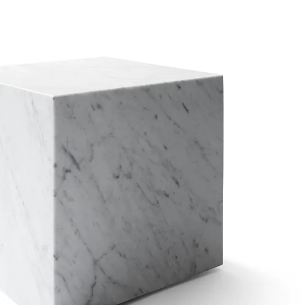 Plinth Soffbord Kubisk Carrara Marmor