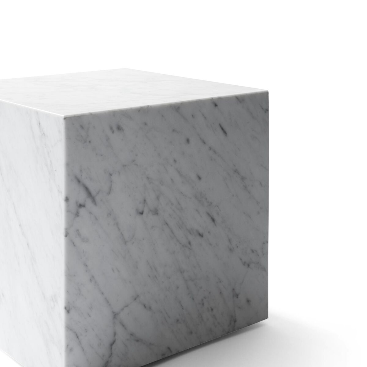 Plinth Soffbord Kubisk Carrara Marmor