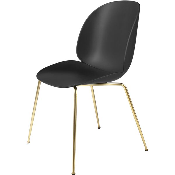 Sedia da Pranzo Beetle Base Conica Ottone Opaco/ Nero