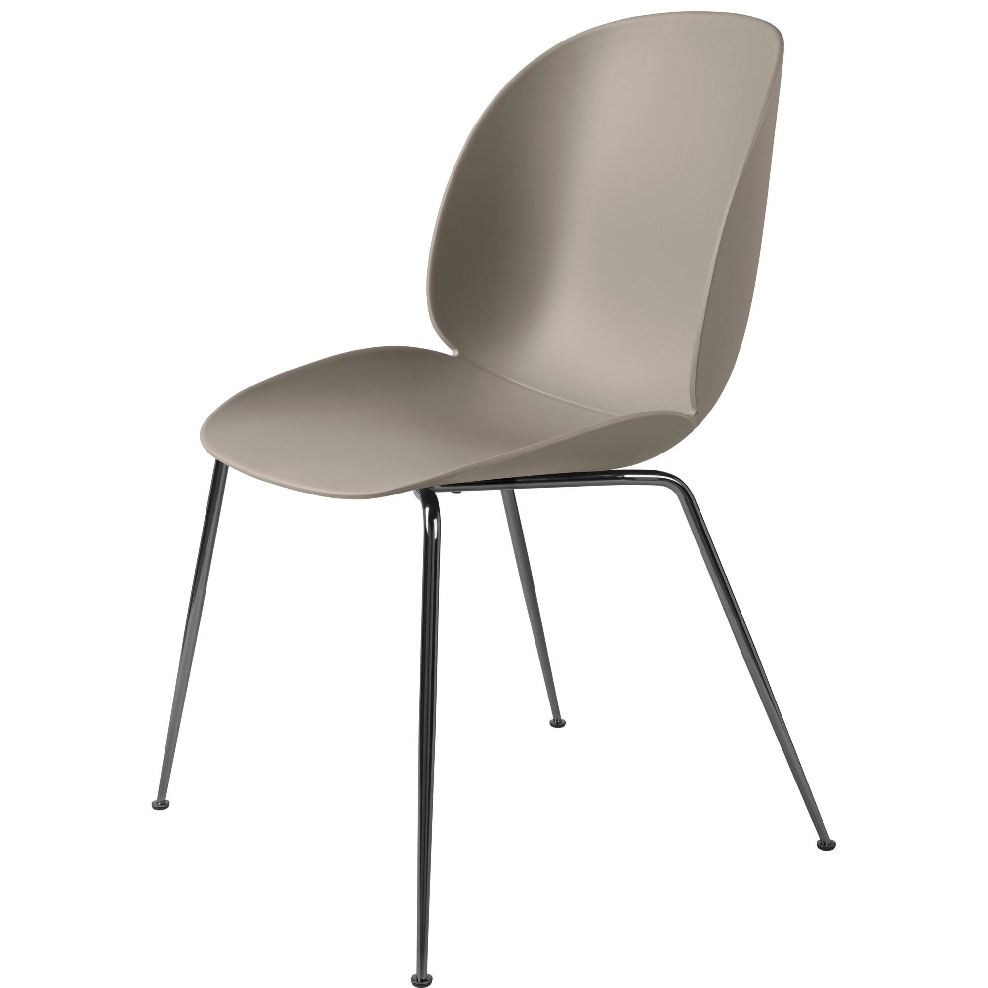Beetle Spisestol Konisk Base Sort Krom/ Ny Beige