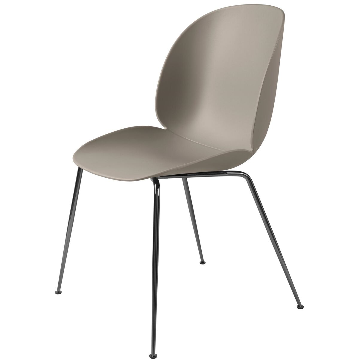 Beetle Spisebordsstol Conic Base Sort Krom/New Beige