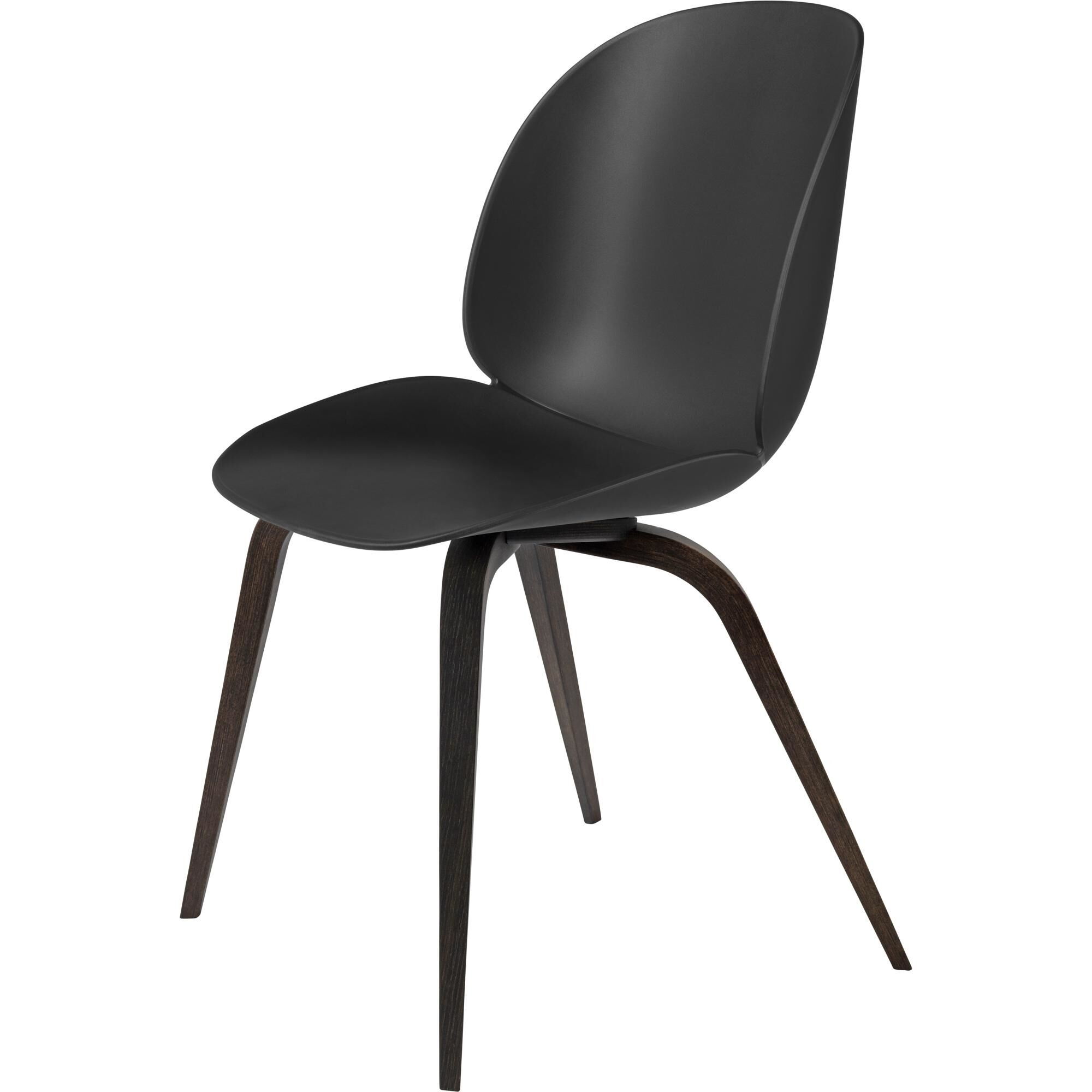 Beetle Chaise de Table de Salle à Manger Base en Bois Chêne Fumé Mat/Noir