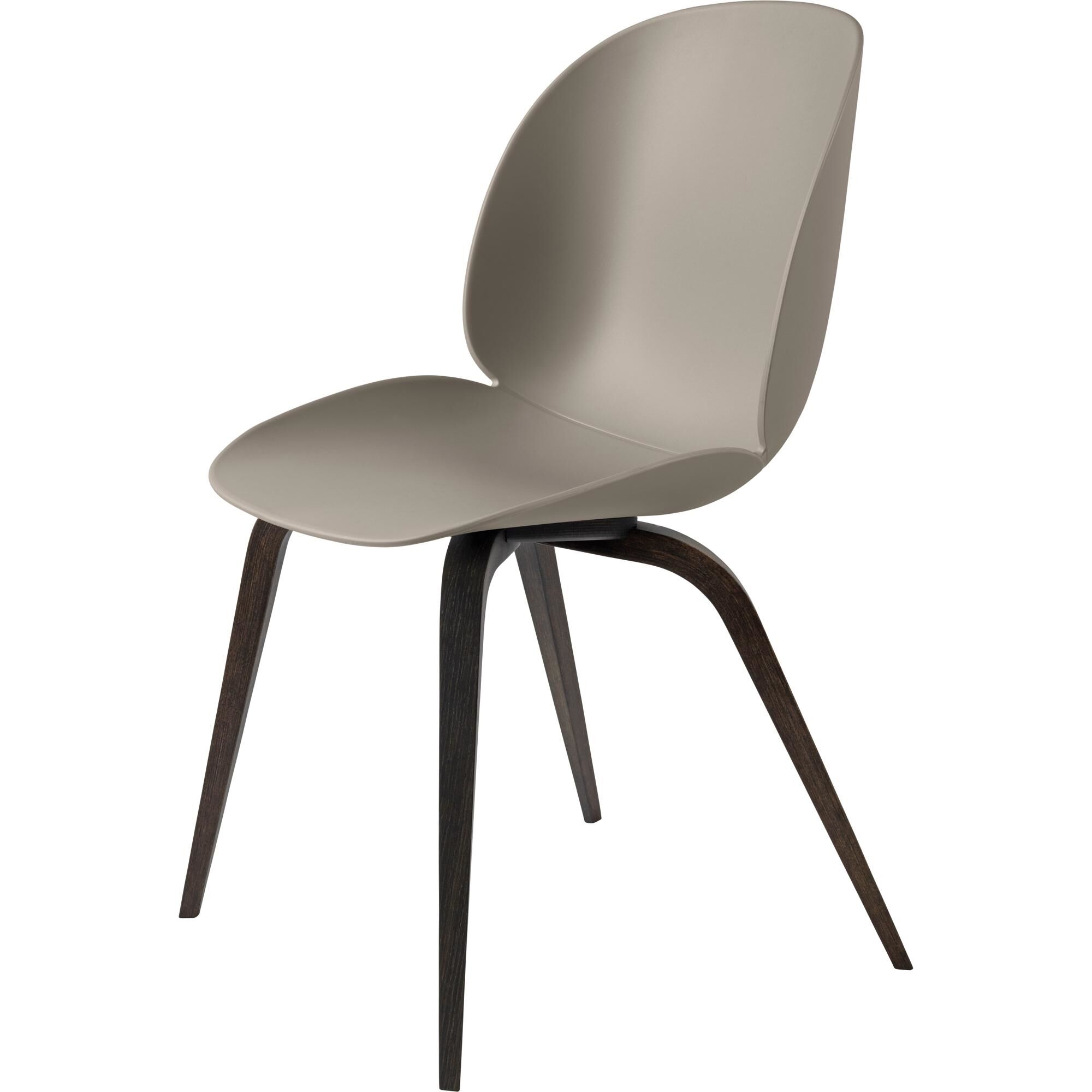 Beetle Chaise de Table de Salle à Manger Base en Bois Chêne Fumé Mat/Nouveau Beige