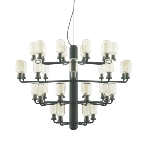 Amp Lampadario Grande Oro E Verde