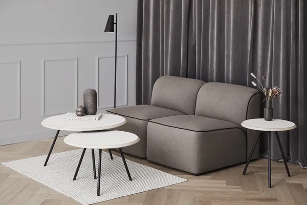 Mesa de Centro Soround Hormigón/ ​​Negro Ø60 H44
