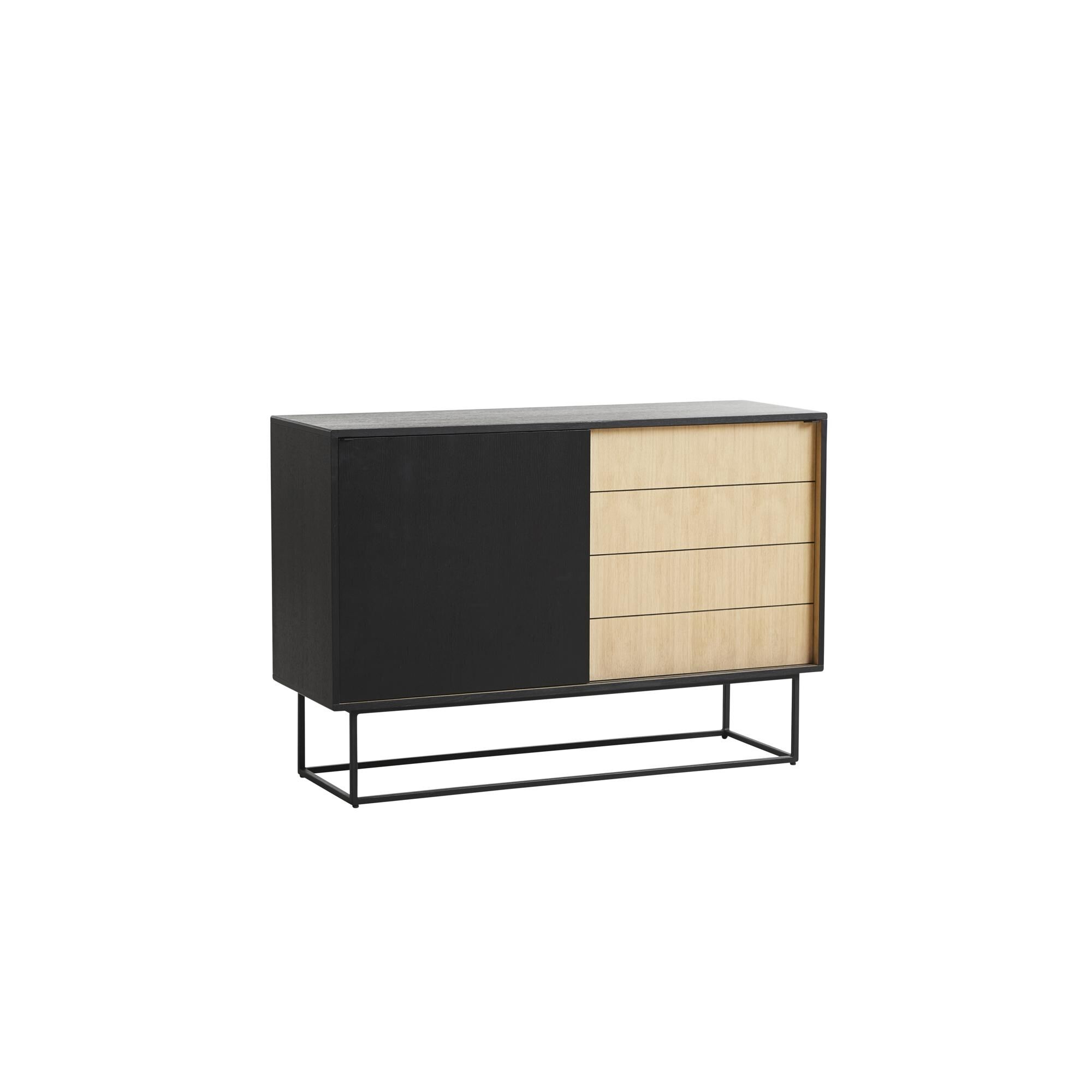 Virka Kommode Hj Hvid/Sort