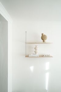 Stedge Shelf 80 cm White Pigmented Lacquered Oak