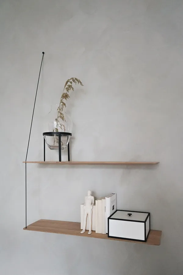 Stedge Shelf 80 cm White Pigmented Lacquered Oak