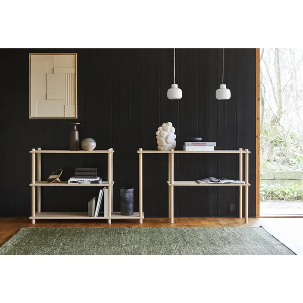 Houten Stenen Hanglamp Groot Zwart
