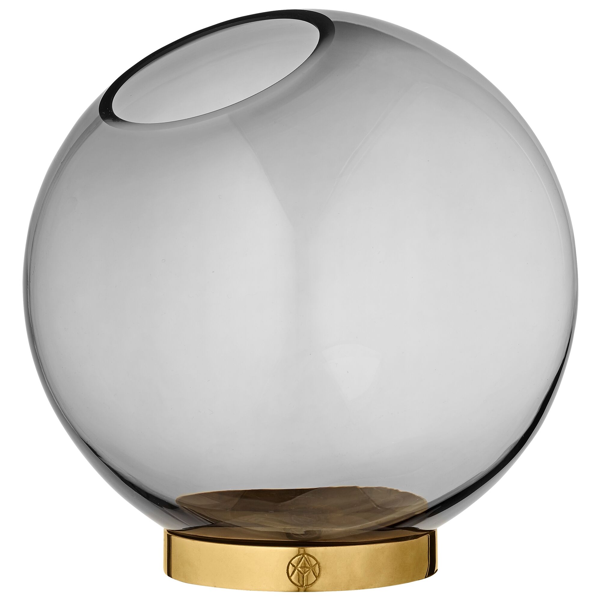 GLOBE Vase M. Ständer Schwarz/ Gold Ø21 cm
