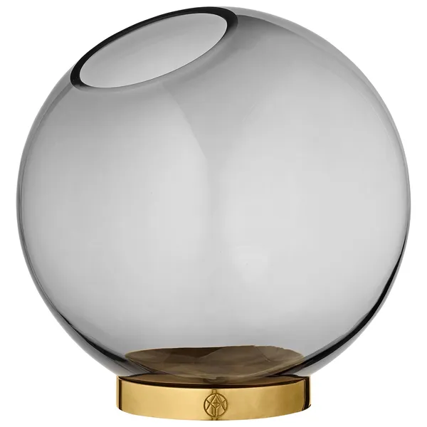 GLOBE Vase M. Stand Black/ Gold Ø21 cm