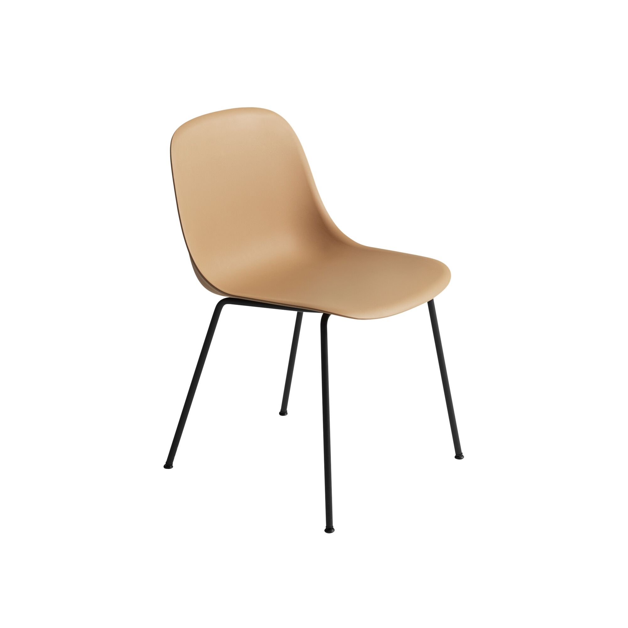 Fiber Spisebordsstol med Tube Base Ochre/Sort