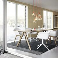 Fiber Spisebordsstol med Træ Base Hvid/Eg