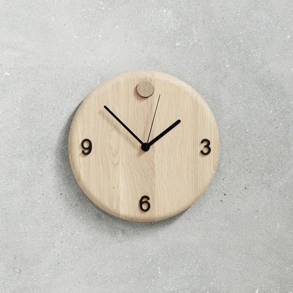 -klokke Ø22 cm Eik