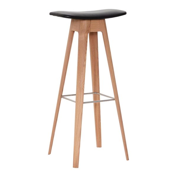 HC1 Tabouret de Bar 80 cm Chêne/Cuir