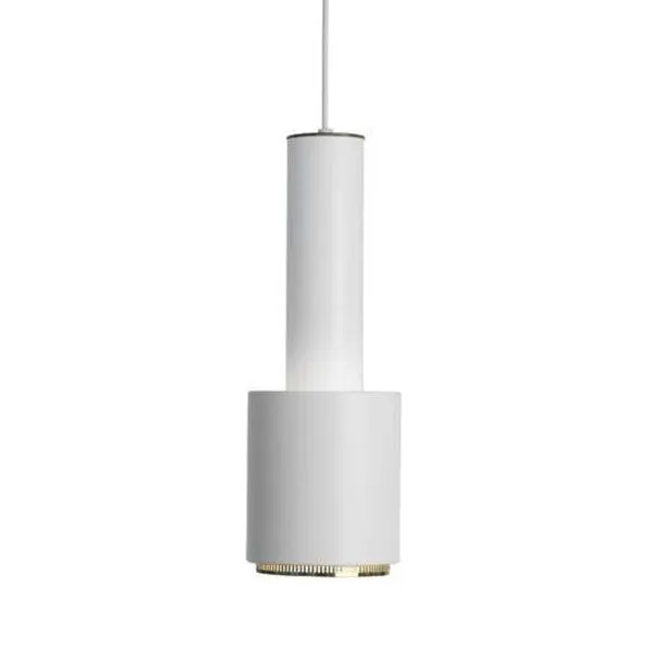 Hand Grenade A110 Pendant White & Brass
