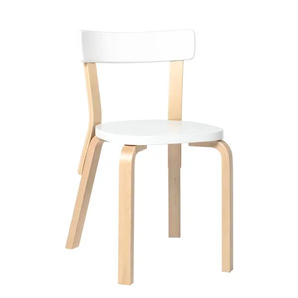 69 Dining Chair White/ Birch