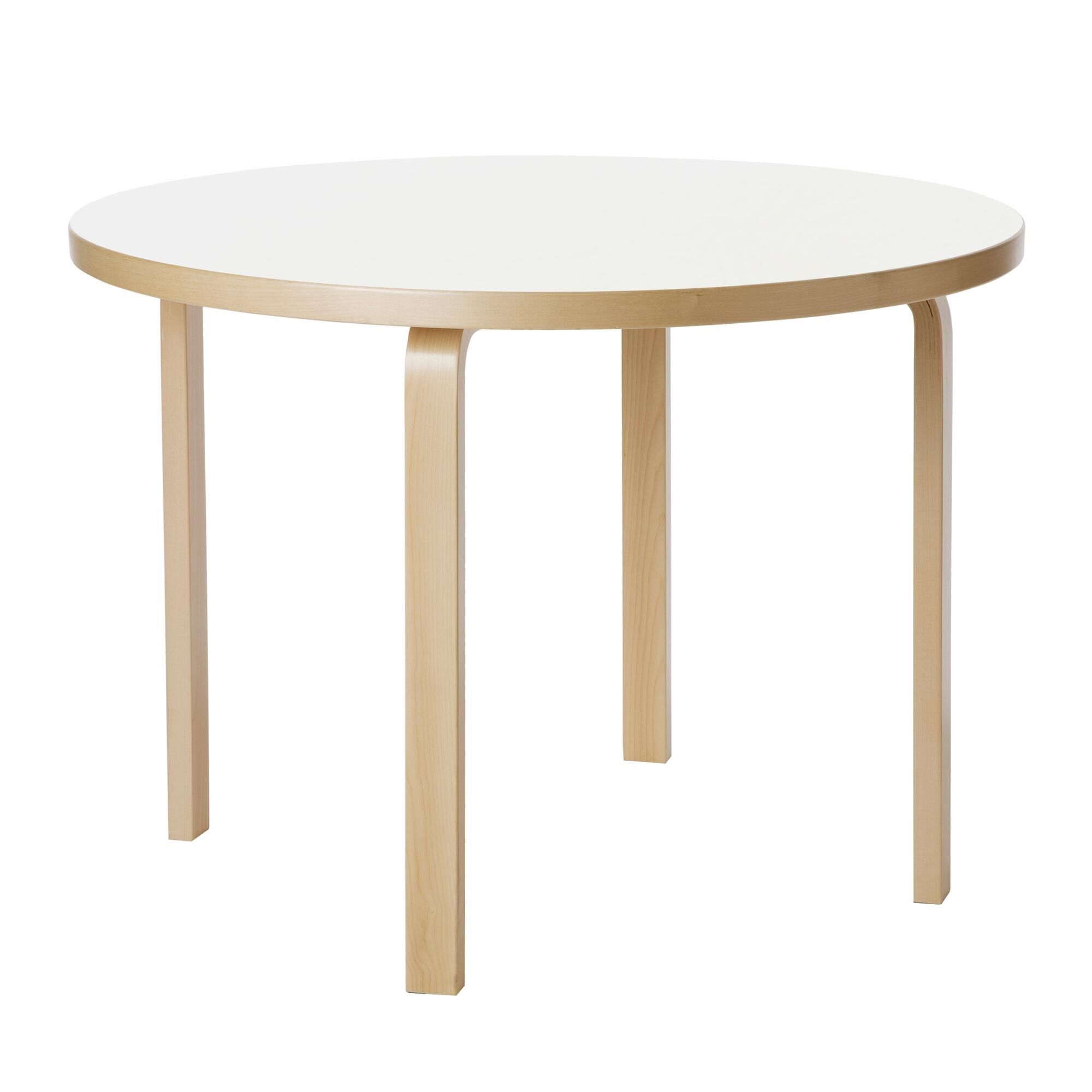 Aalto 90A Rundt Bord Birk/Hvid Laminat