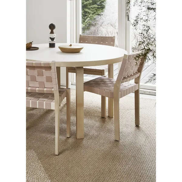 Aalto 90A Round Table Birch/ White Laminate