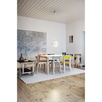82B Dining Table 85x135 White Laminated Birch