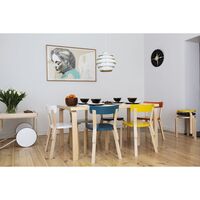 82B Dining Table 85x135 White Laminated Birch