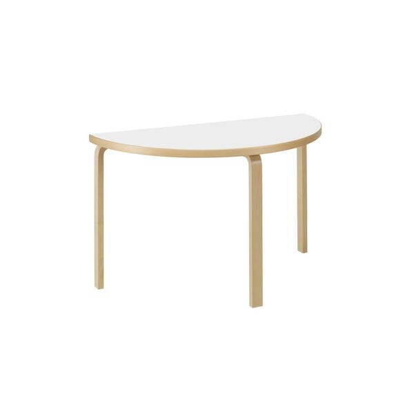 95 Halfronde Eettafel Wit Gelamineerd Berk