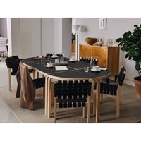 95 Half-round Dining Table White Laminated Birch