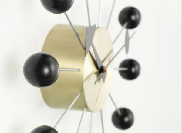 Ball Clock Wall Black/ Brass