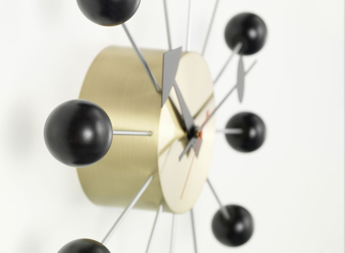 Ball Clock Veggklokke Sort/ Messing