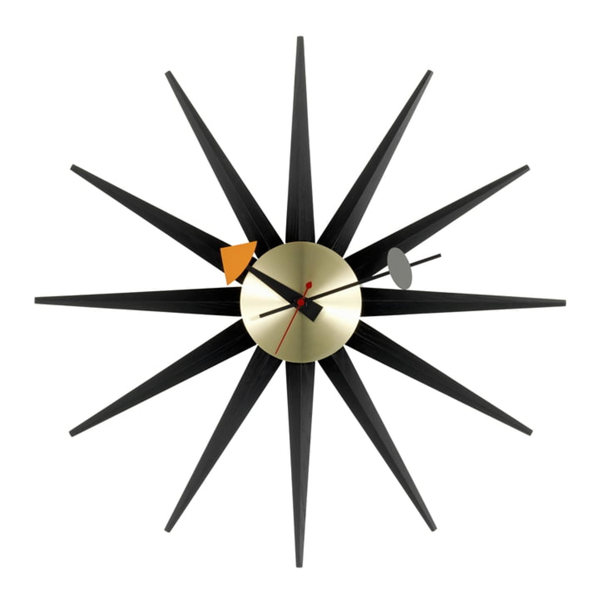 Montre Sunburst Clock Noir/ Laiton