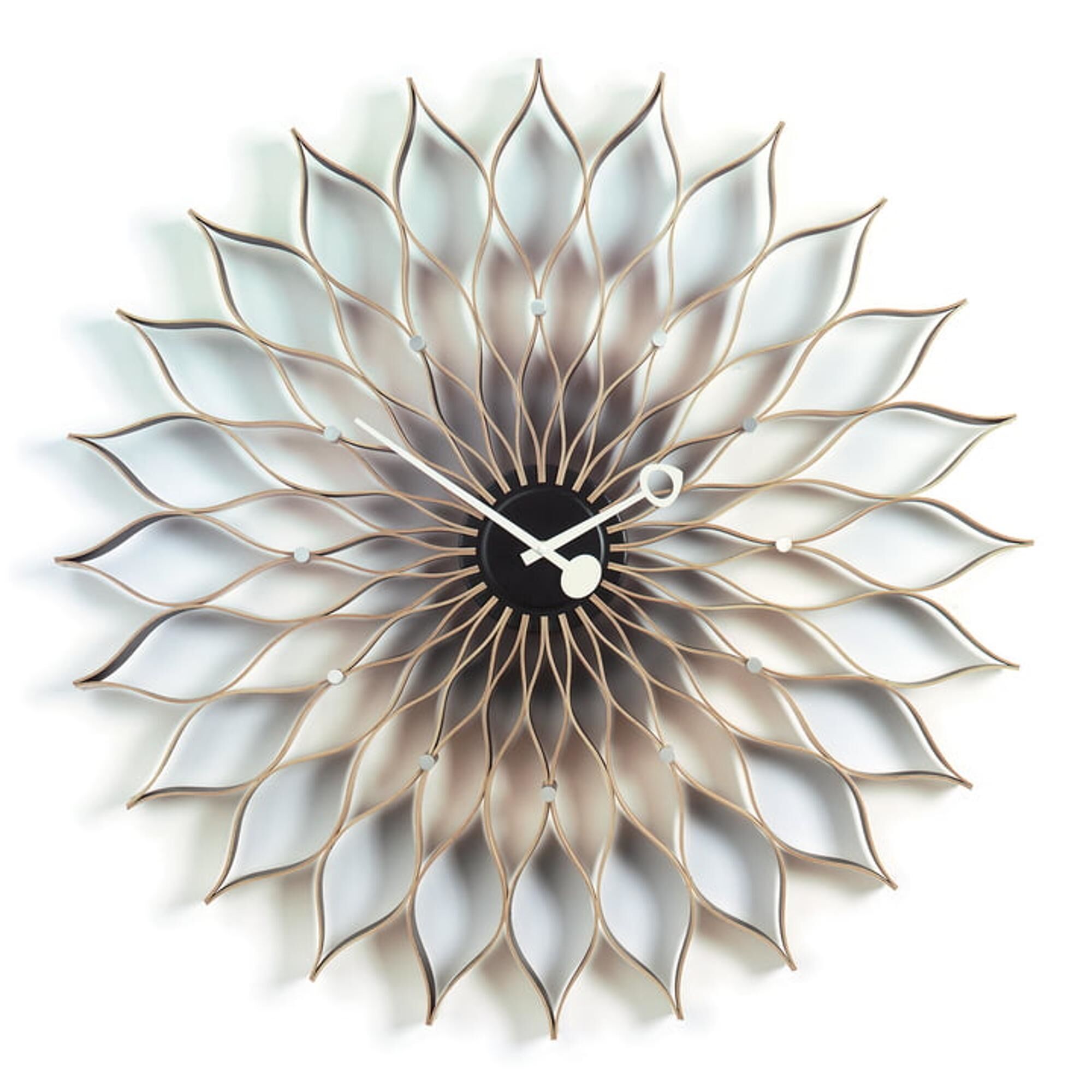 Tournesol Horloge Horloge Bouleau/ Noir