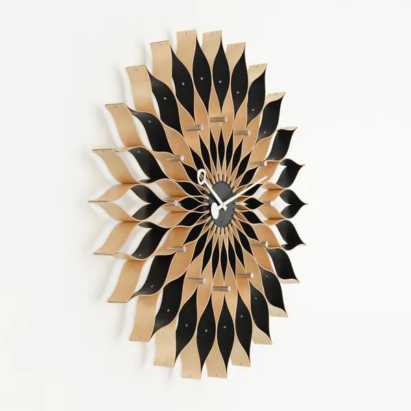 Sunflower Clock Uhr Birke/ Schwarz