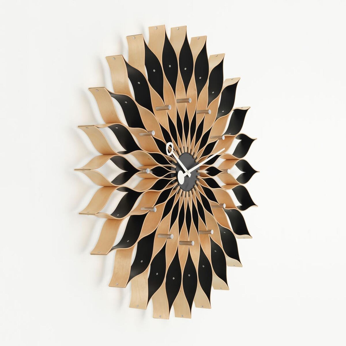 Sunflower Clock Orologio Betulla/ Nero