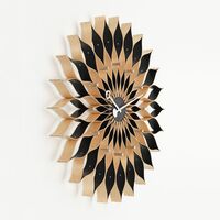 Sunflower Clock Orologio Betulla/ Nero