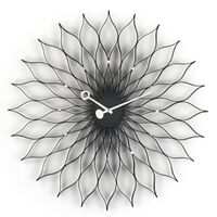 Zonnebloemklok Zwart/ Messing