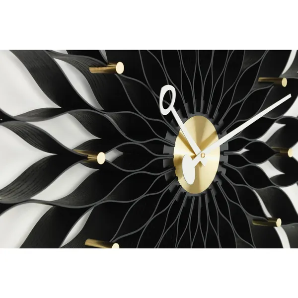 Sunflower Clock Schwarz/ Messing