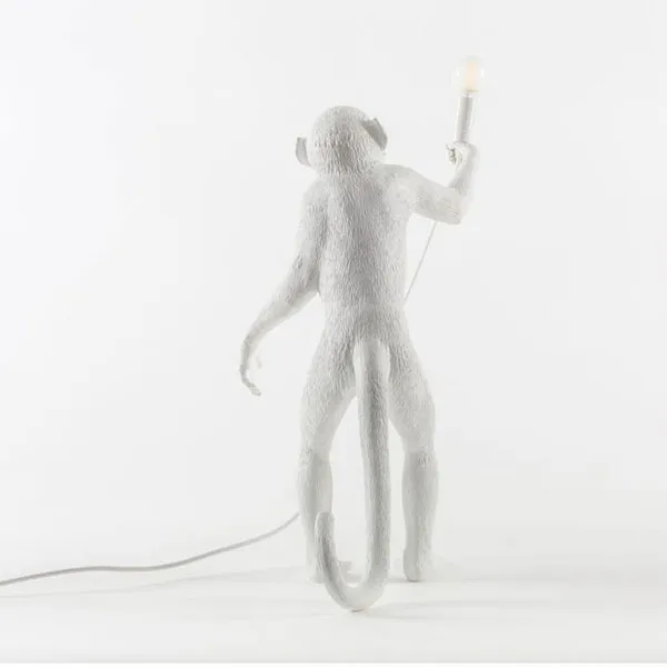 Monkey Standing Table Lamp White