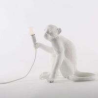 Monkey Sitting Tischlampe Weiß