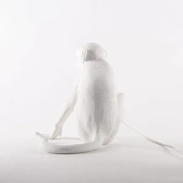 Monkey Sitting Table Lamp White