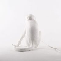 Monkey Sitting Tischlampe Weiß