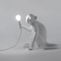 Monkey Sitting Tischlampe Weiß