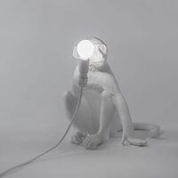 Monkey Sitting Tischlampe Weiß