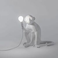 Monkey Sitting Tischlampe Weiß